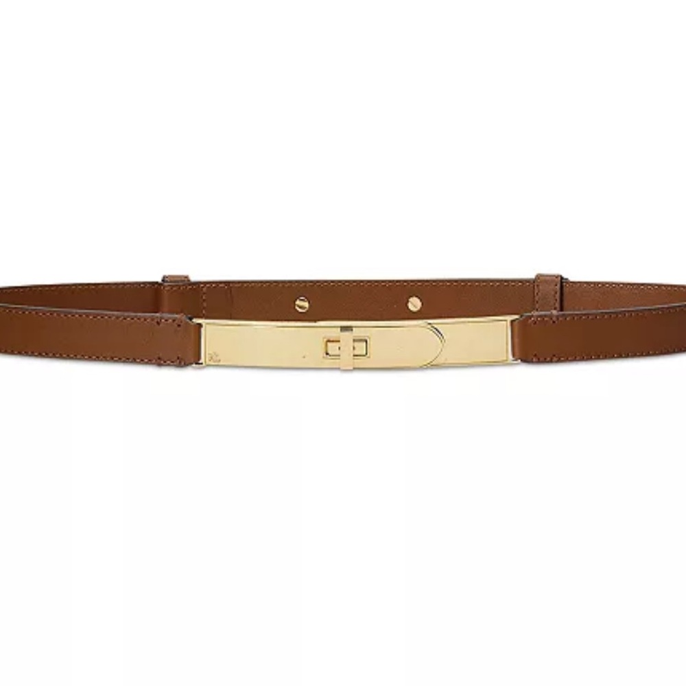 Ralph Lauren Women's Turn-Lock Skinny Leather Belt